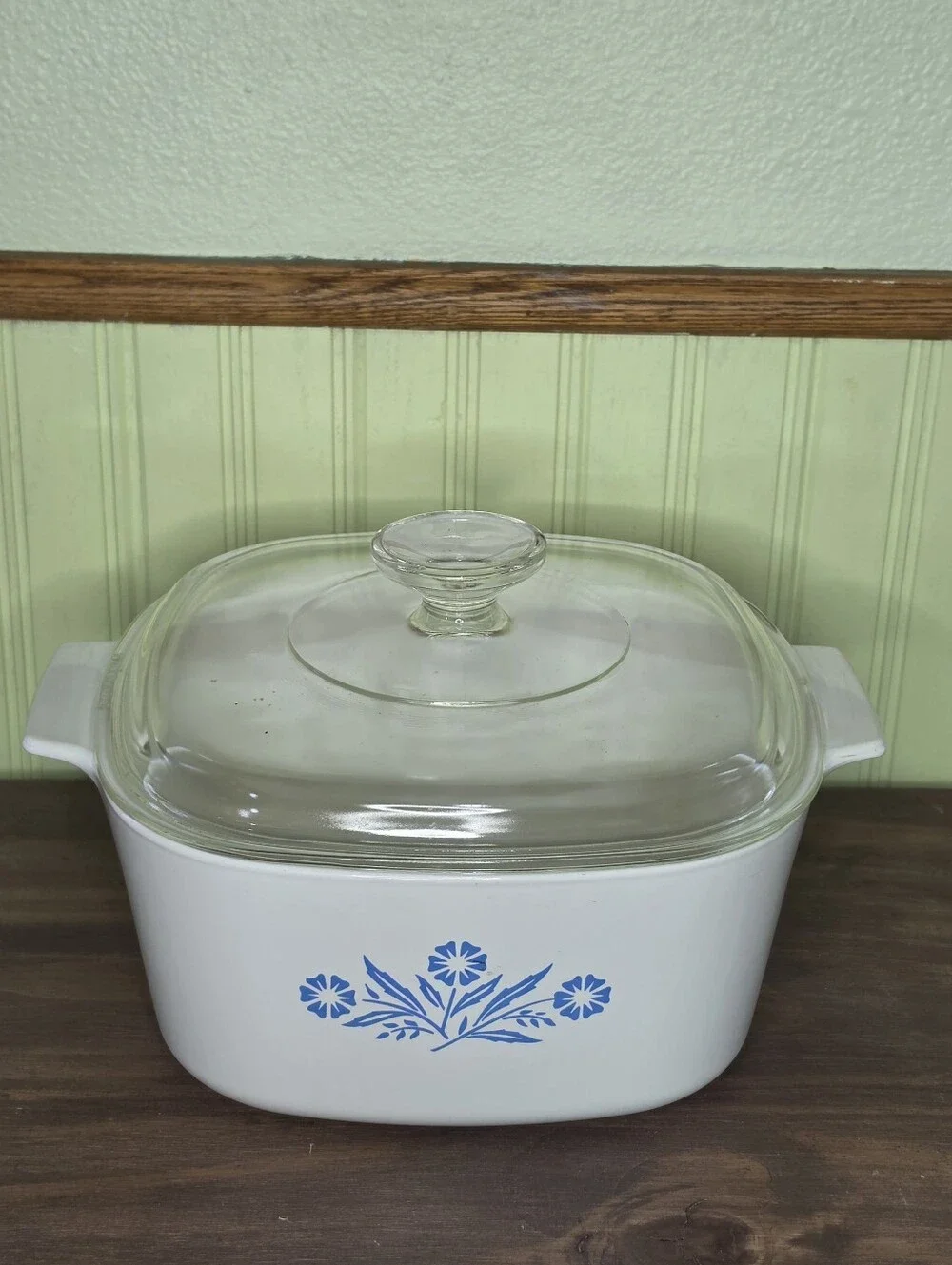Corning Ware 3qt Blue Flower Design